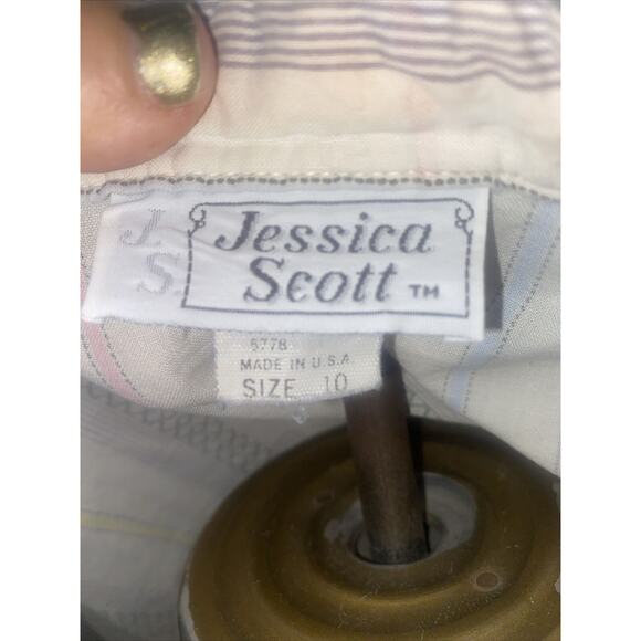 Jessica Scott Vintage Ladies Button Front Long Sleeve Shirt Striped Sz 10 Medium - Picture 8 of 8